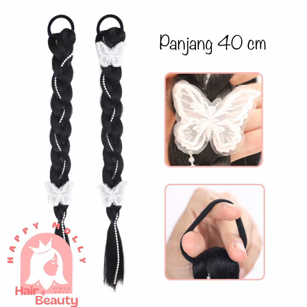 1 pcs Hair Band Ponytail Wig Fairy - Ikat Rambut Kuncir Ekor Kuda Fashion Wanita Korea - Kepang - Hair Extension W8185 ( Group )