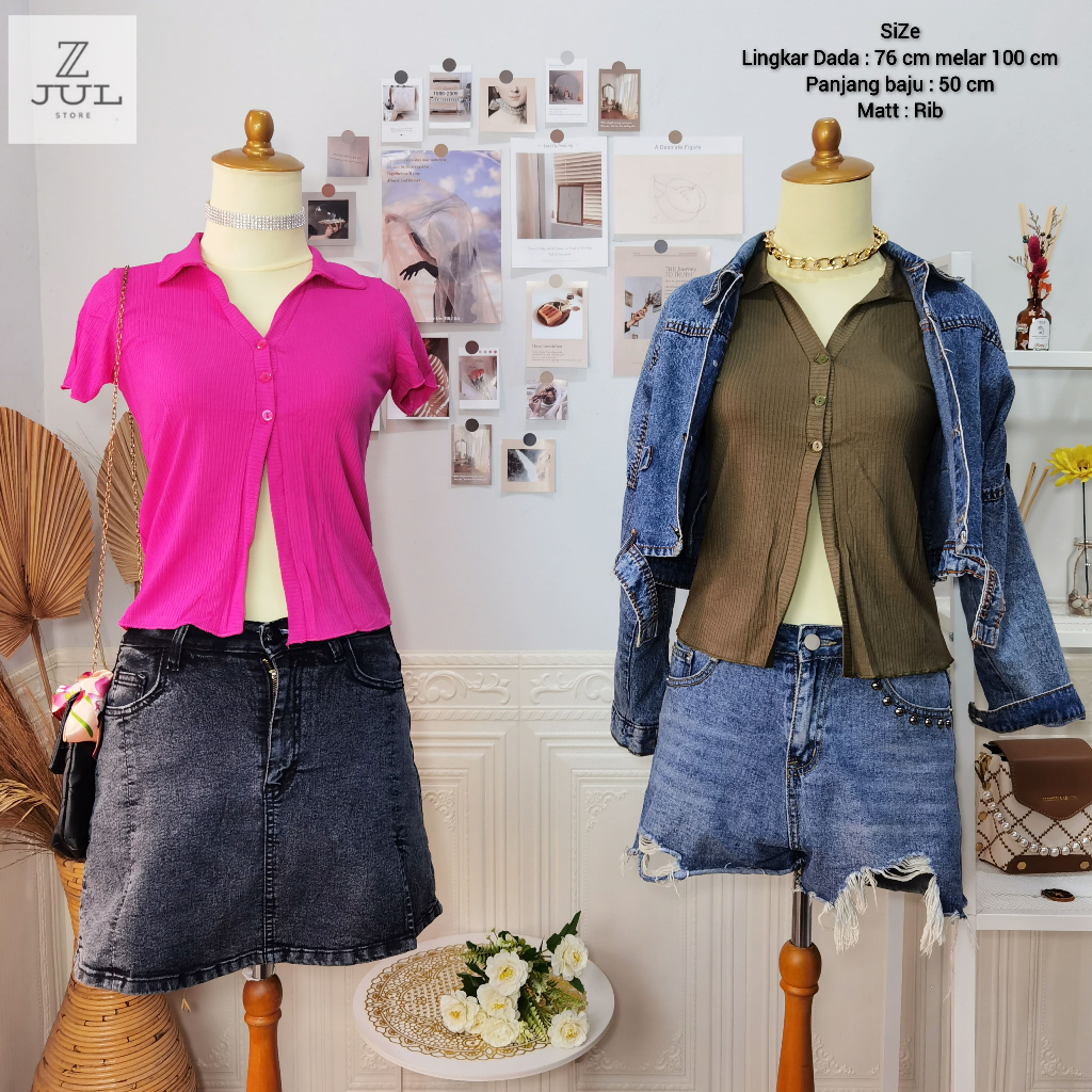 ZjuL (COD) - Veeya top wanita korean Style Berkancing / Crop top knit rib / Crop korean style lengan