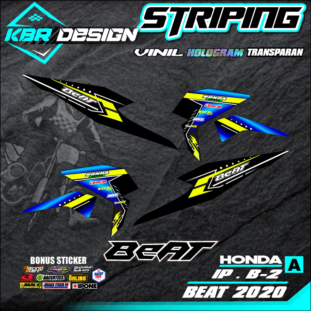 COD Stiker Striping BEAT 2020/ Sticker Variasi List Skotlet Motor Honda BEAT 2020/ KODE IP.B-2