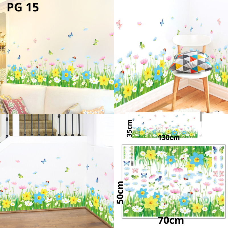 WALL STICKER STIKER SETIKER RUMPUT WALLSTIKER WALLSTICKER DINDING PAGAR LIS BORDER RUMPUT POHON BUNGA MATAHARI SUNFLOWER DEKORASI RUMAH RUANG MAKAN TAMU KAMAR WALSTIKER DEKOR DECOR TEMBOK KERAMIK KRAMIK DAPUR POT RAK SANGKAR BURUNG WALLPAPER DAUN