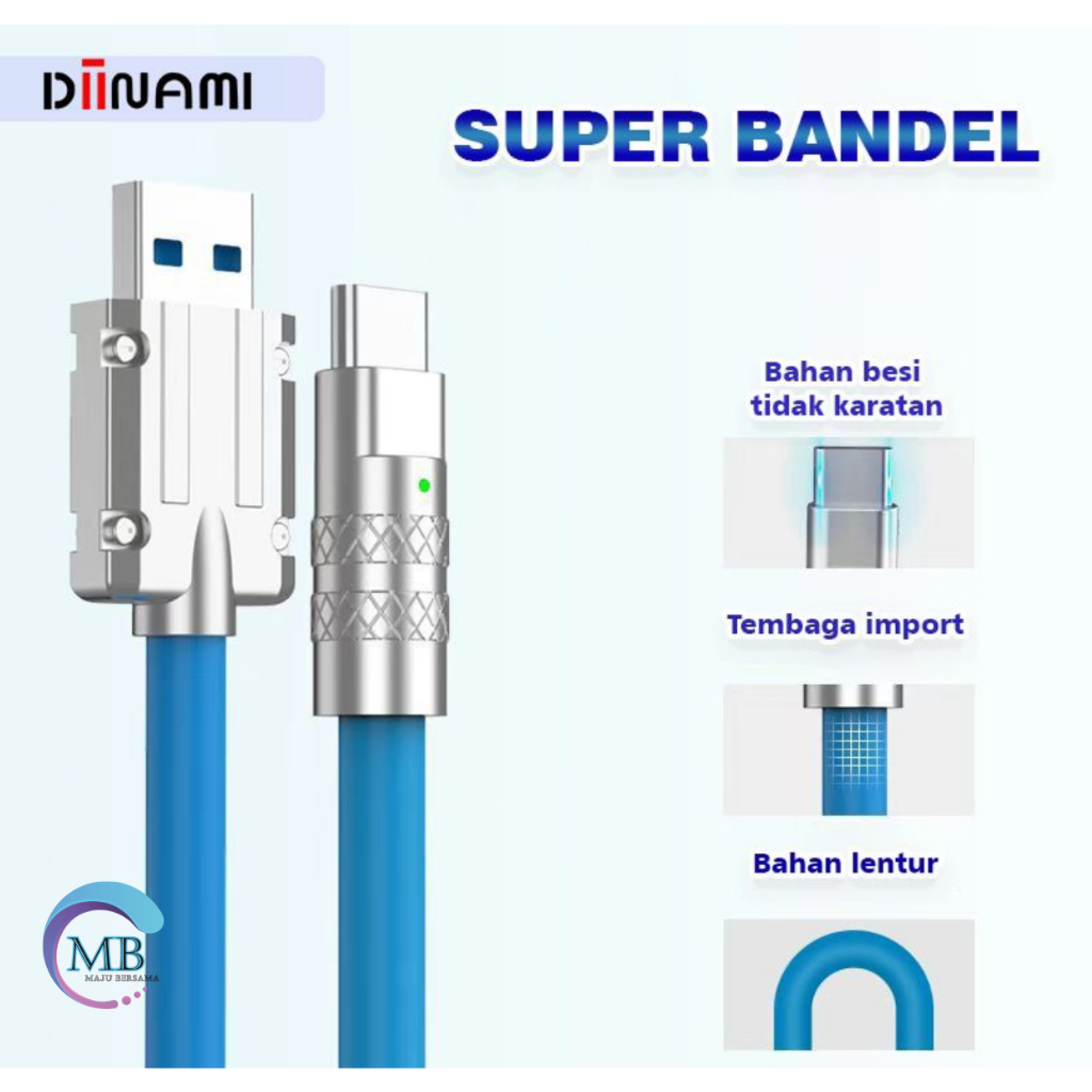 Kabel cable data DIINAMI M11 bahan besi 120W 6 amper super FAST charging &amp; translit data Ready Micro usb , tipe type c &amp; iPhone cocok untuk Android &amp; iOS suport untuk semua hp Samsung , Vivo , XiaoMi , Realme , Infinix MB4792