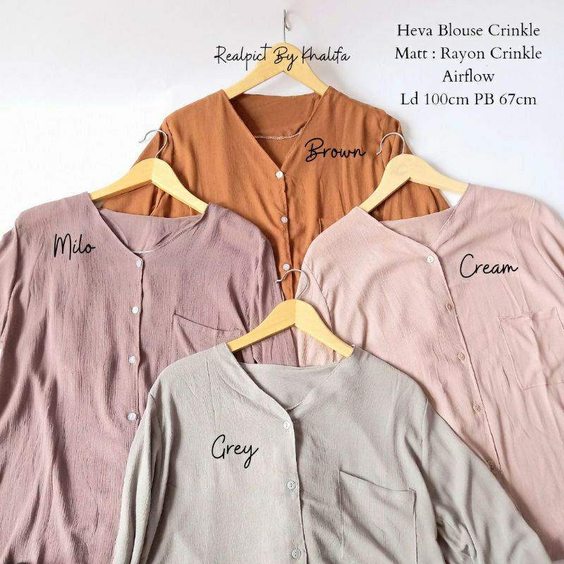 Atasan Wanita Blouse Heva Baju Kemeja Wanita Korean Pakaian Wanita Korean Style