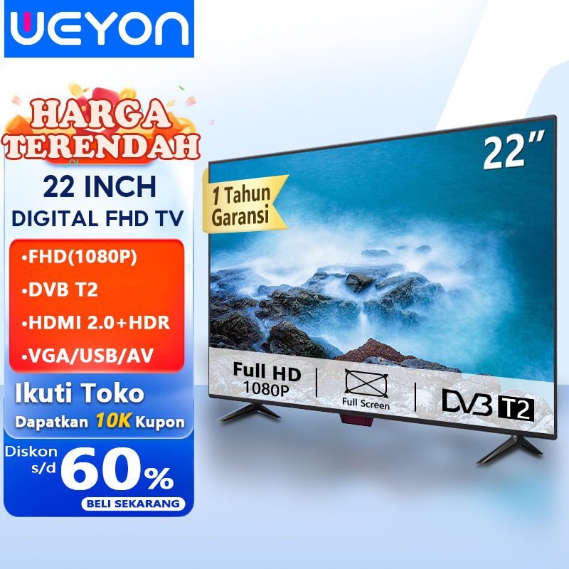 Weyon Sakura Digital TV LED  21/22 inch  Full HD layar komputer Monitor