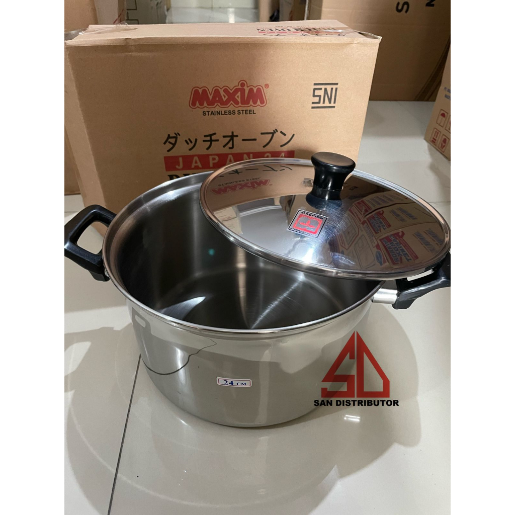 PANCI STAINLESS MASPION DUTCH OVEN JAPAN 24 CM TUTUP STAINLESS