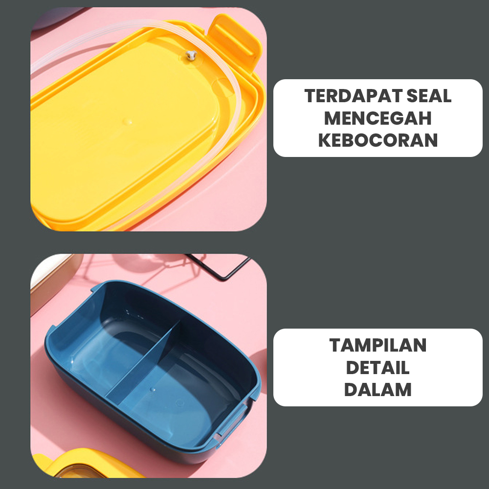 Lunch Box Kotak Bekal Bento Box Kotak Bekal Tempat Bekal Kotak Makan Free Sendok BPA Free