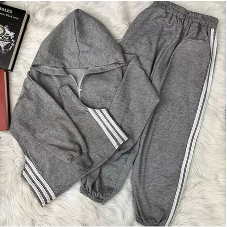 Joana Set - Stelan Wanita - Baju Olahraga One Set Wanita JOANA 3 In 1 Sporty Tanktop Sweater Dan Jogger Bahan Fleece Premium