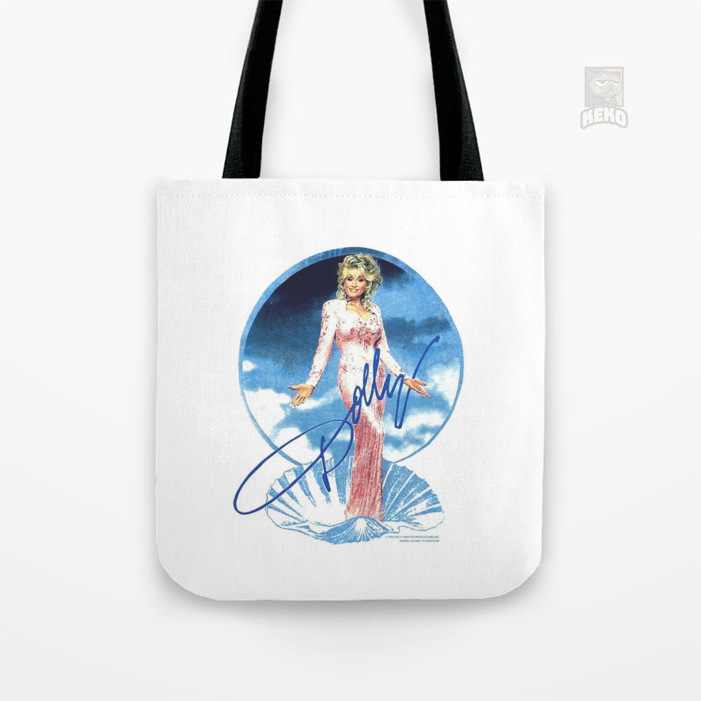 Vintage Dolly Parton White Country Music 80s Tote Bag Kanvas