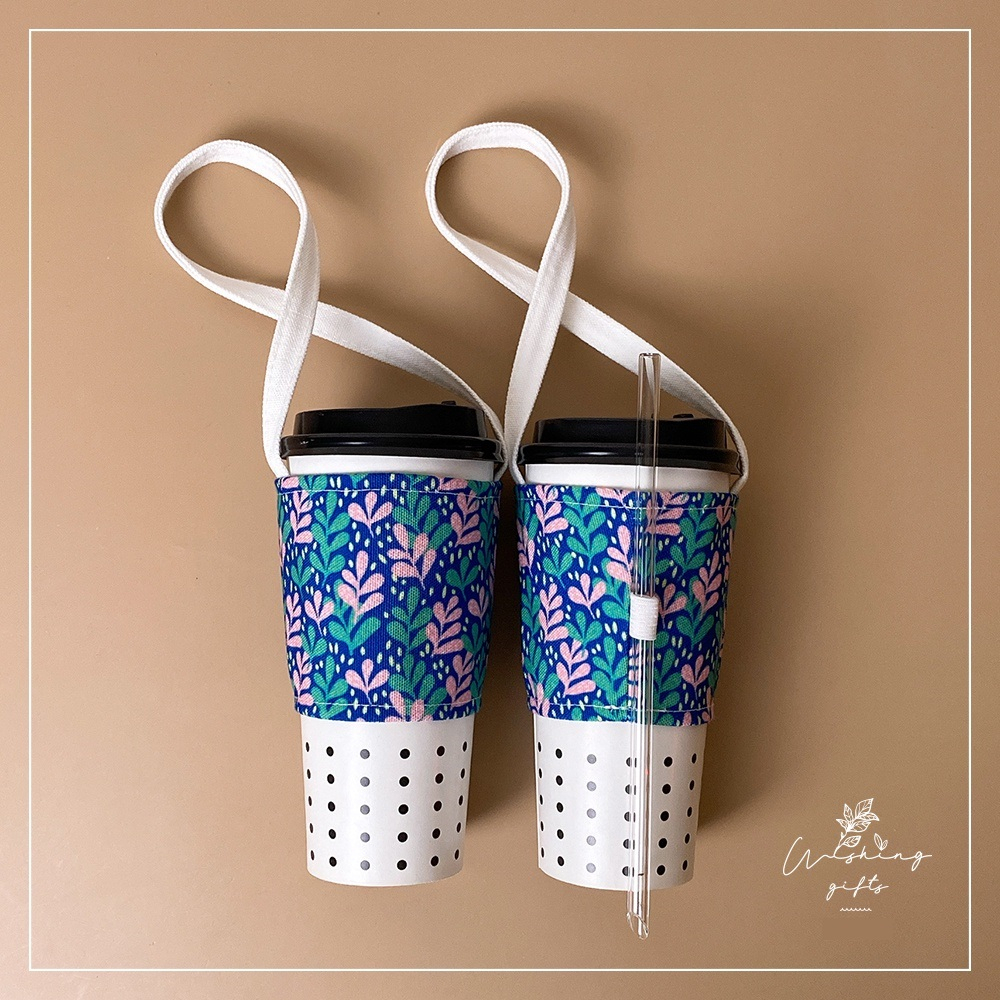 Cup Holder Bag Cup Sleeve Cup Holder Tas Boba Tas Gelas Tas Kanvas Gelas Minum Tas Minuman