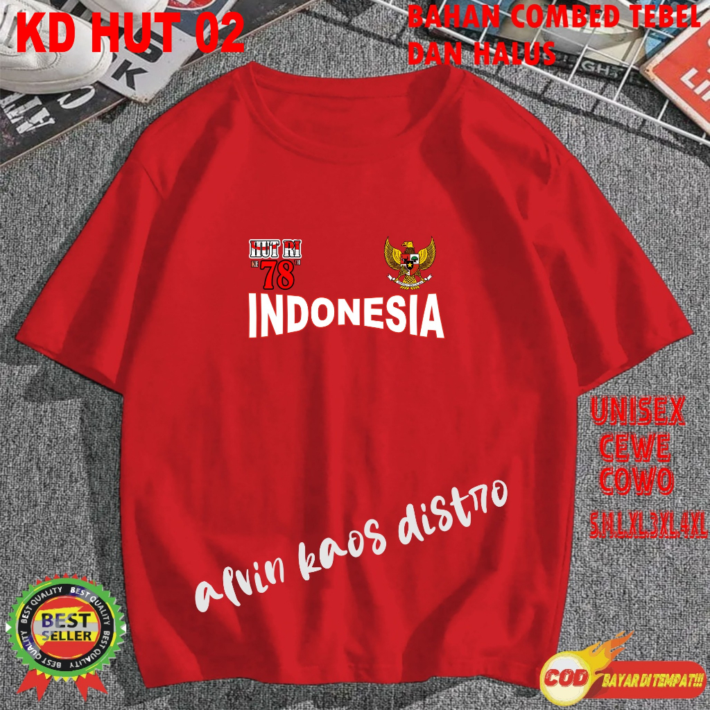 Beli 10 Pc Gratis 1 Pc Hut RI 78 Kaos Terlaris 17 Agustus 1945 78 Kemerdekaan Indonesia Kaos Merah Putih Hitam Kaos Cewek Cowok Anak003