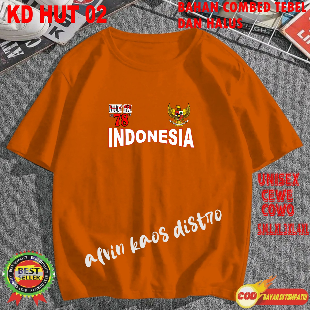 Beli 10 Pc Gratis 1 Pc Hut RI 78 Kaos Terlaris 17 Agustus 1945 78 Kemerdekaan Indonesia Kaos Merah Putih Hitam Kaos Cewek Cowok Anak003