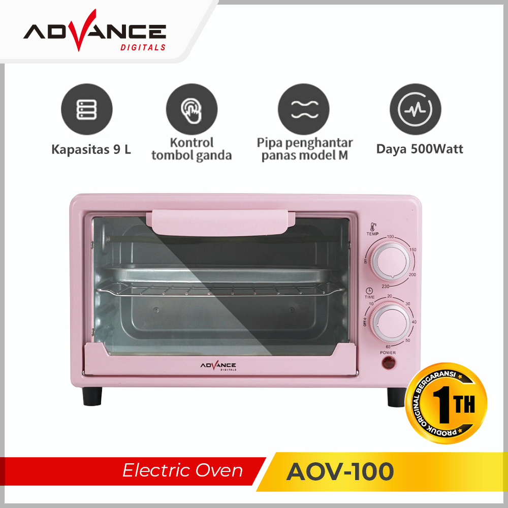 100%Advance Electric Oven AOV-100 9L Oven Listrik Kapasitas Garansi Resmi 1 Tahun