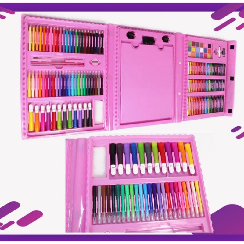 

Stationary Set isi 86 pcs Pensil Crayon Warna Cat Air / Perlengkapan Sekolah Menggambar Anak / Alat Warna