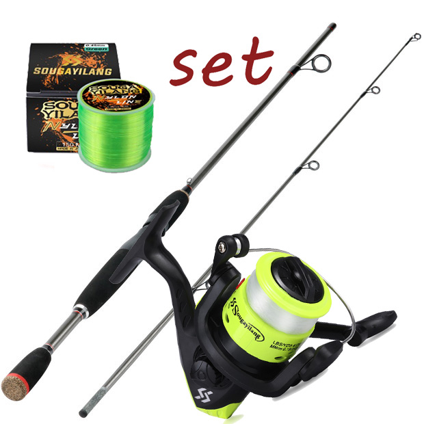 pancing set 1.8m/1.65m Fishing Rod Fishing Reel Set Spinning and 6BB Fishing Reel With Free Fishing Line lure Set For Freshwater Fishing Pancing combo