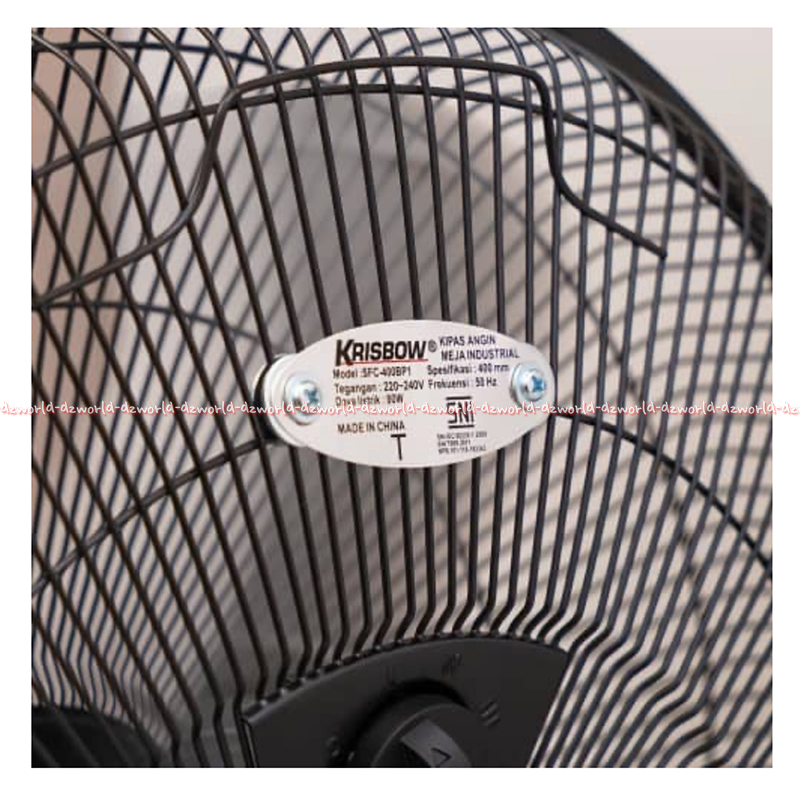 Krisbow 16inch Industrial Table Fan Kipas Angin Meja 40cm Kipas Angin Hitam Bahan Besi Metal 3 Speed Kris