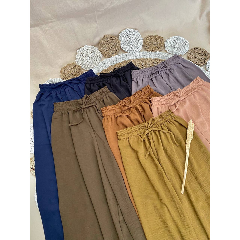 CRINKLE AIRFLOW LOOSE PANTS VARIASI KANCING/KULOT CRINKLE AIRFLOW HIGHWAIST/KULOT GROSIR MURAH