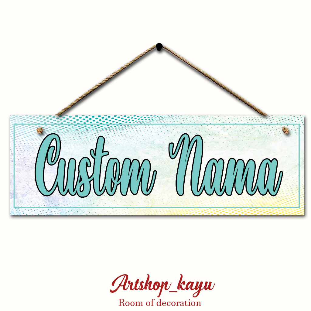 Hiasan Dinding Aesthetic custom Nama walldecor pajangan Pintu