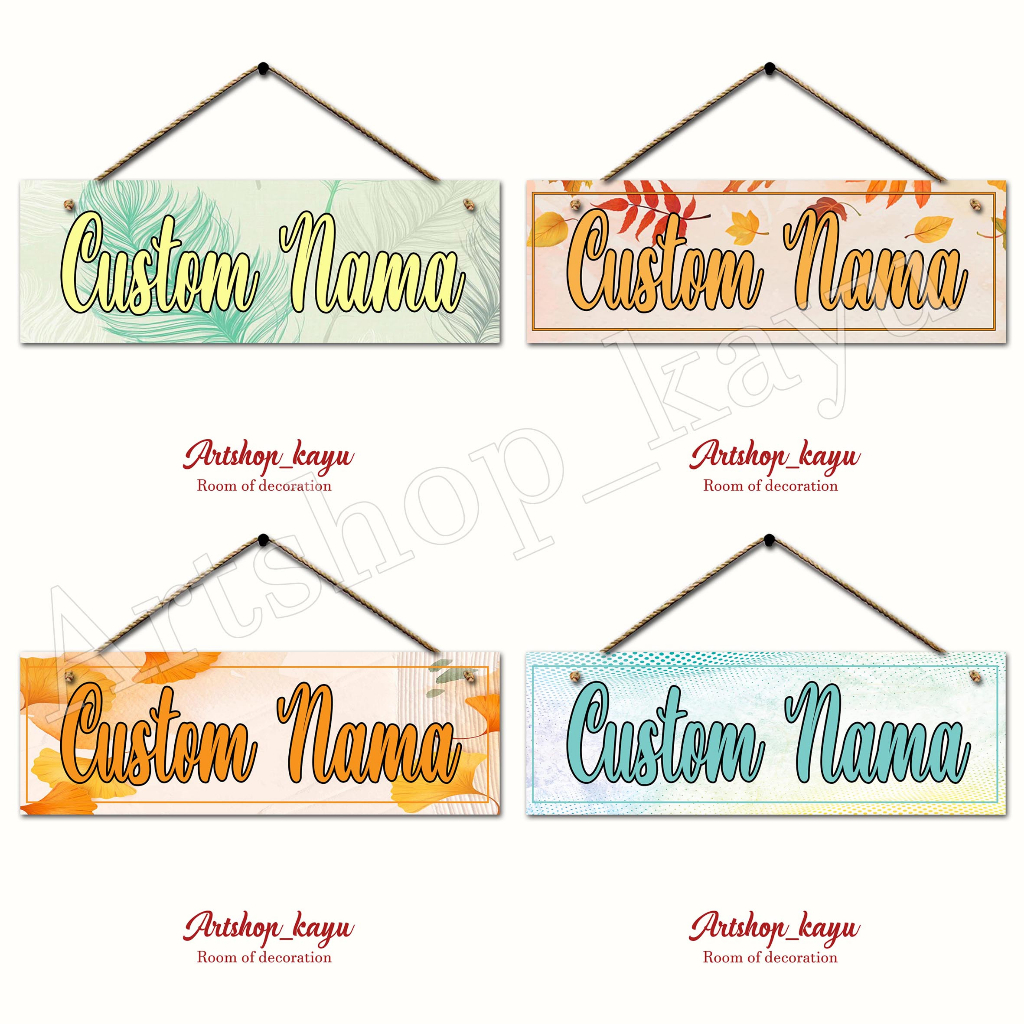Hiasan Dinding Aesthetic custom Nama walldecor pajangan Pintu
