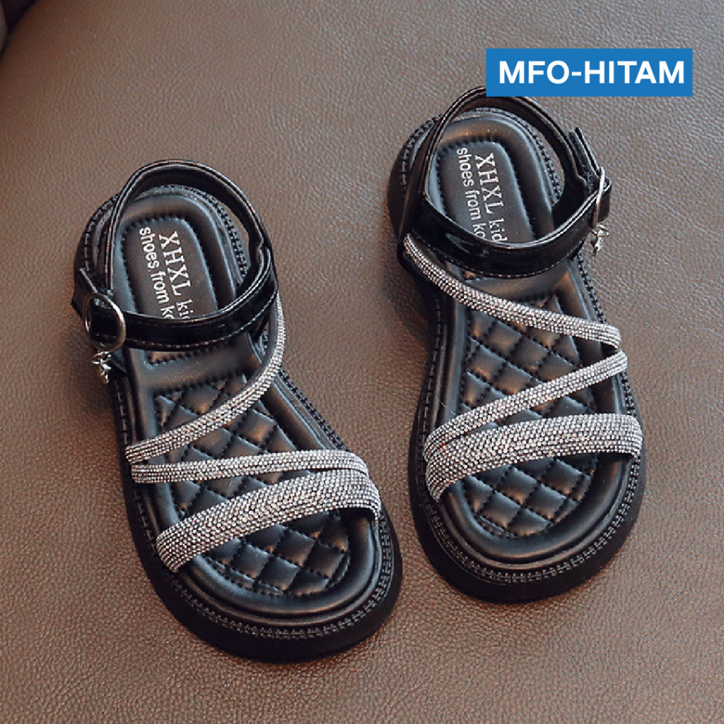 LAPAGO - Sandal Kristal Anak Perempuan Elegant Pesta Import Usia 2 - 12 Tahun Type MFO
