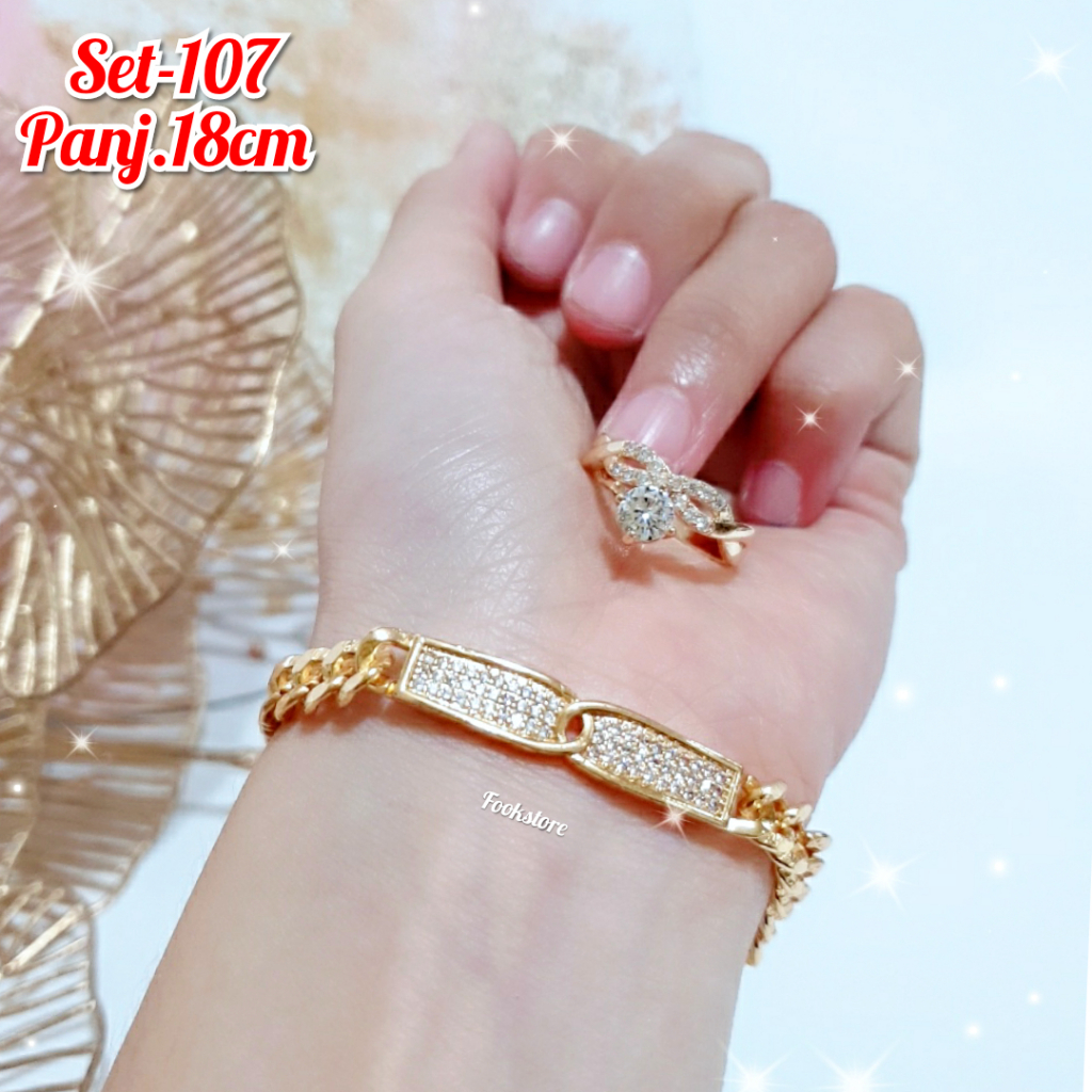 SET PERHIASAN DEWASA GELANG CINCIN 2 IN 1/SET-106/SET-107