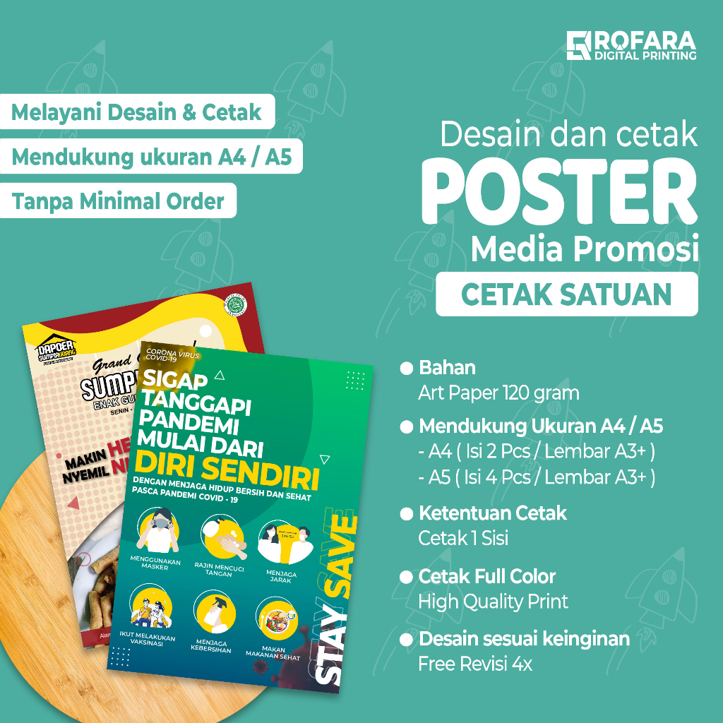 

Poster | Art Paper 120 gram | Cetak Satuan - Ukuran A4 / A5 ( PROMO )