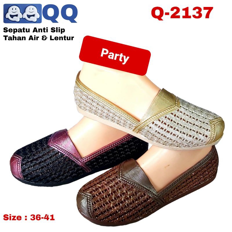 Sepatu Wanita Q-2137 Party Sepatu PVC Anti Slip