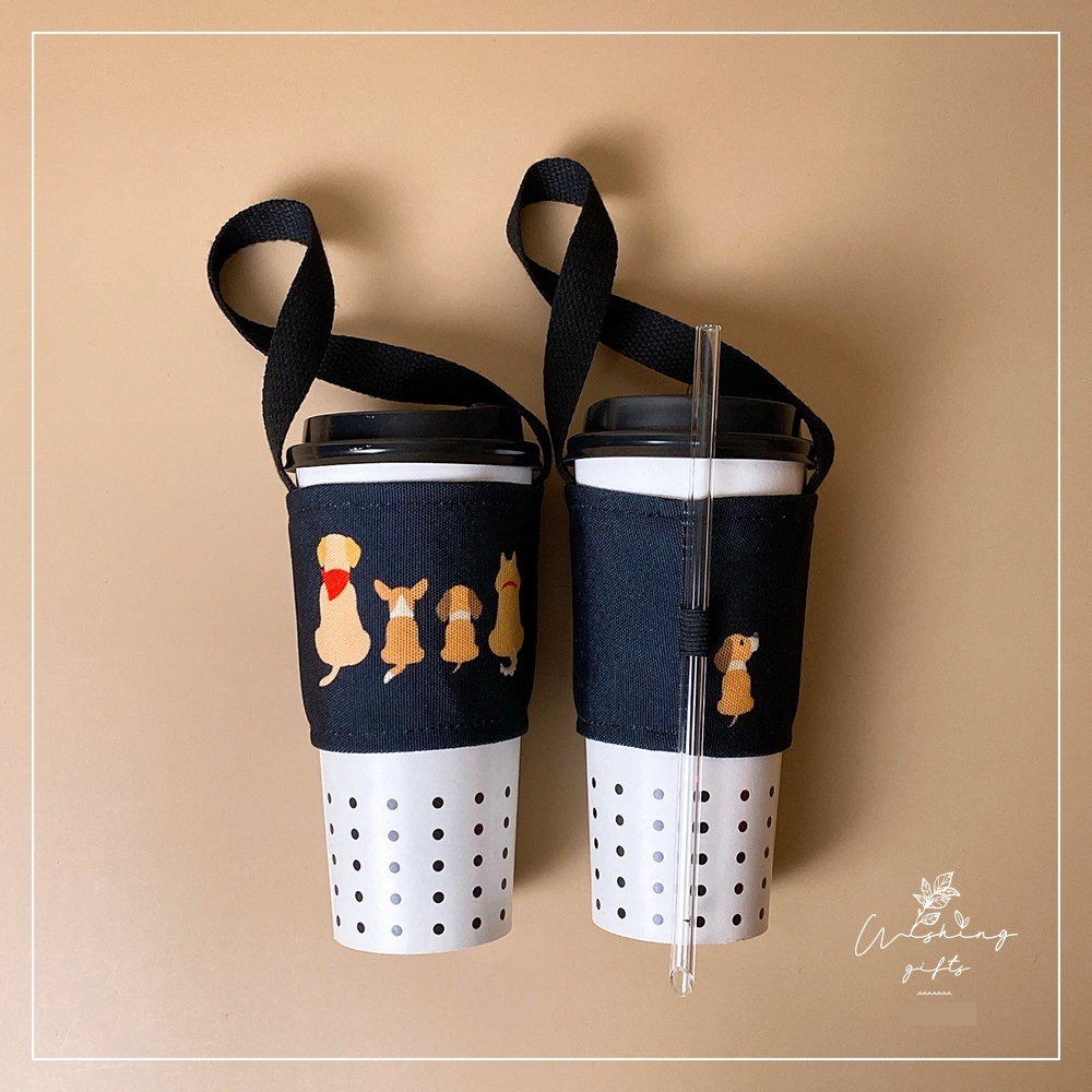 Cup Holder Bag Cup Sleeve Cup Holder Tas Boba Tas Gelas Tas Kanvas Minuman Tas Kanvas Gelas Minum Ta