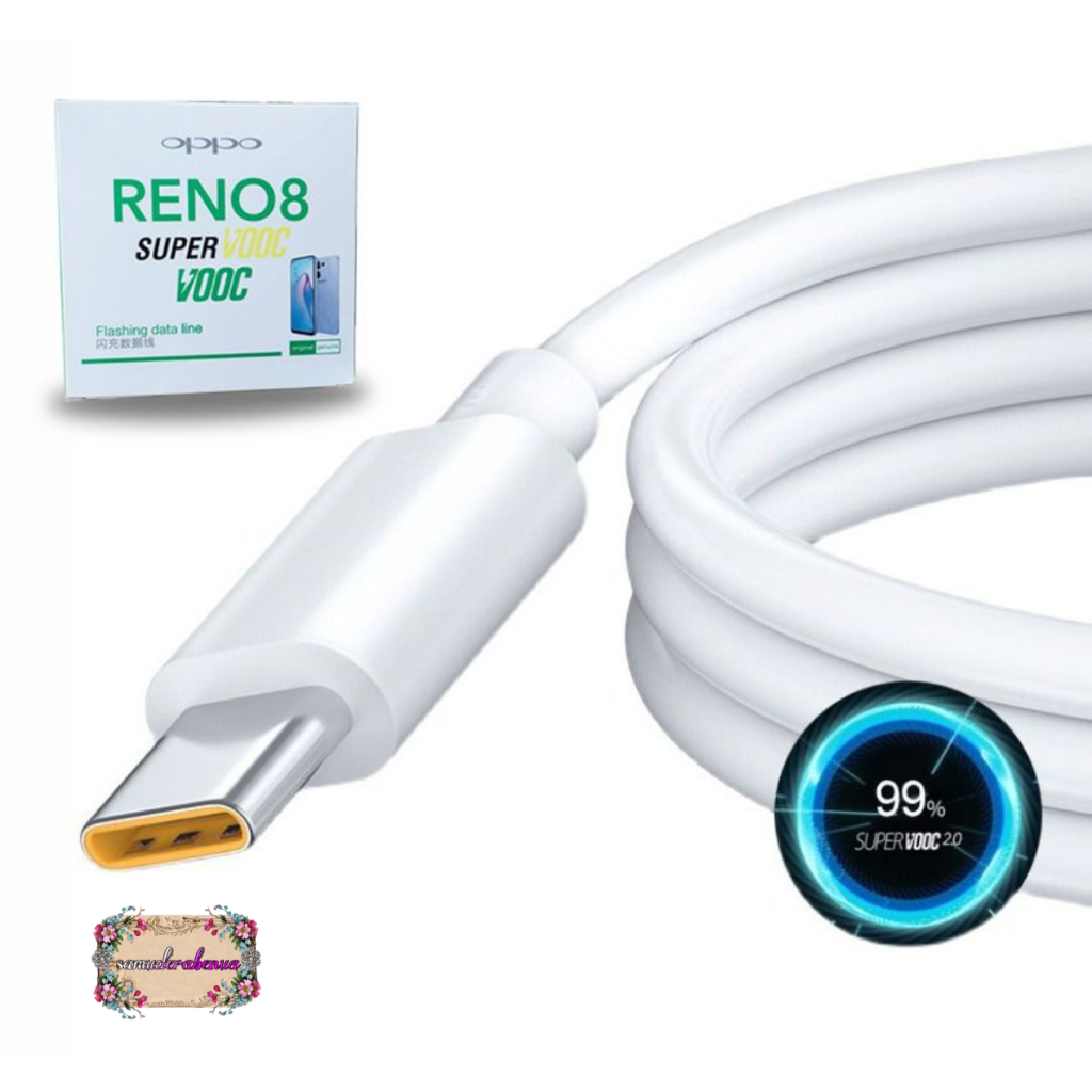 Kabel cable data original 100% OPPO RENO 8 SUPER VOOC pengisian  super cepat FOR oppo RENO 8 8Z RENO 8T RENO 7 7pro 6 5 5pro 4 4f 3 3pro 2 2f a17 a17k a57 2022 a78 a96 a5 2020 a9 2020 SB5385