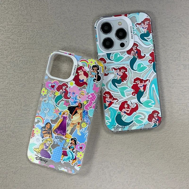 NEW PREMIUM CARTOON PRINCESS CASE !! ARIEL JASMINE ALL PRINCESS GLITTER HOLOGRAM CASE IPHONE 14 PROMAX 14 PRO 14 13 PROMAX 13 PRO 13 12 PROMAX 12 PRO 12 11 SOFTCASE