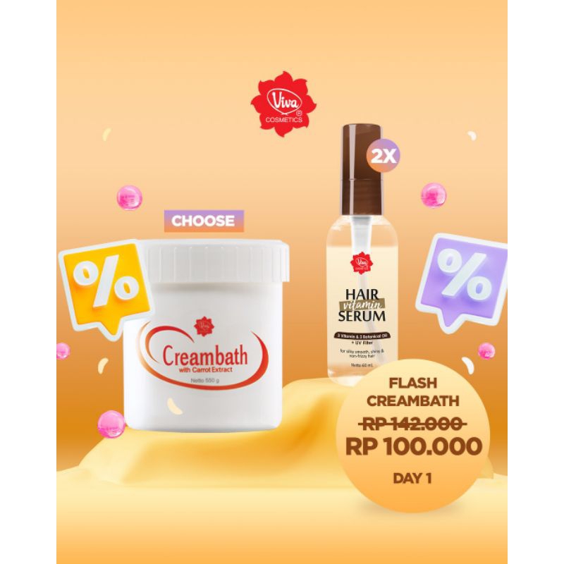 Paket 1 Viva Creambath 550 gr 2 Viva Hair Vitamin Serum