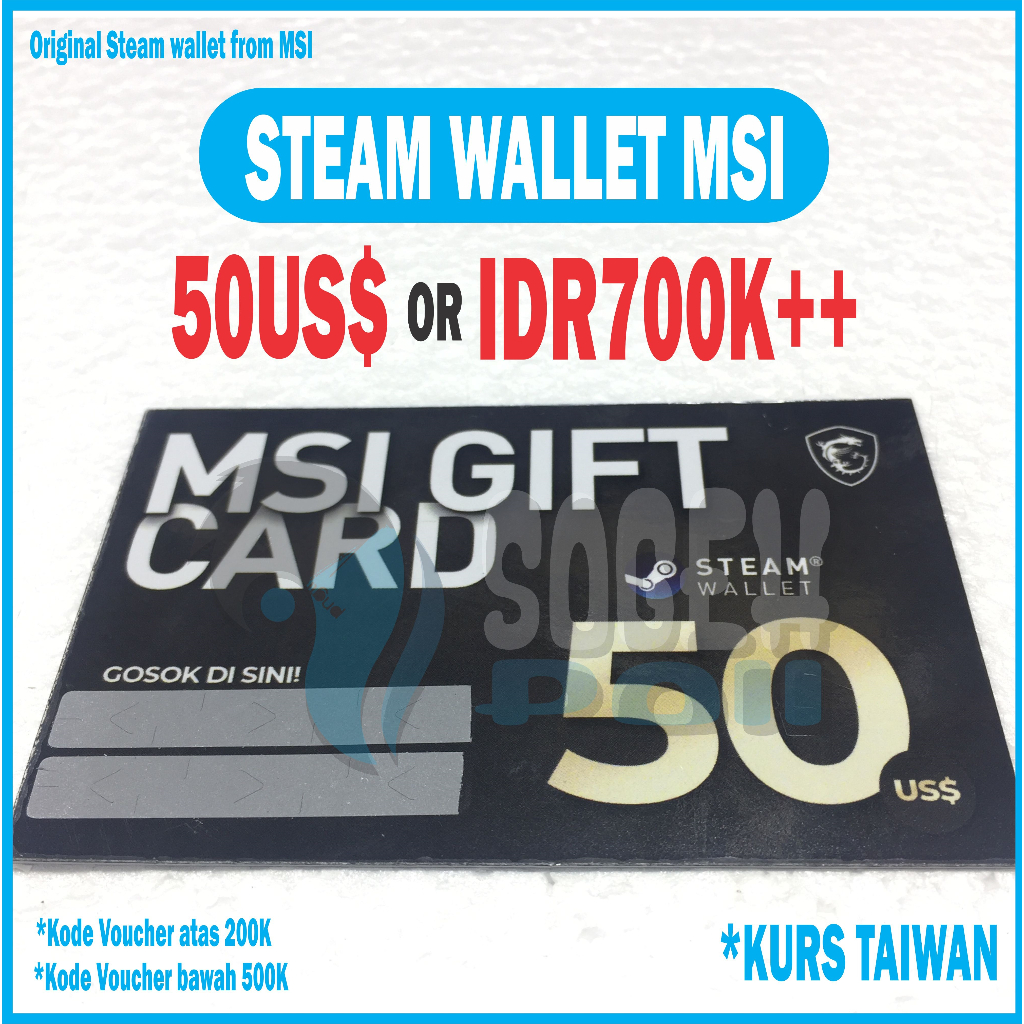 VoucherSteam Wallet From MSI Original Dari MSI Indonesia Dijamin Original