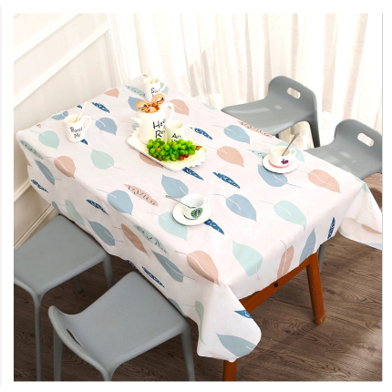 Taplak Meja Makan Anti Air Jumbo Persegi Panjang Plastik Tebal Murah Ukuran Besar Motif Daun Bunga