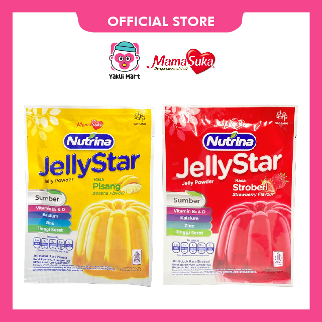 

⭐YAKUI MART⭐Mamasuka jelly star strawberry, Banana agar agar, puding kenyal 15gr