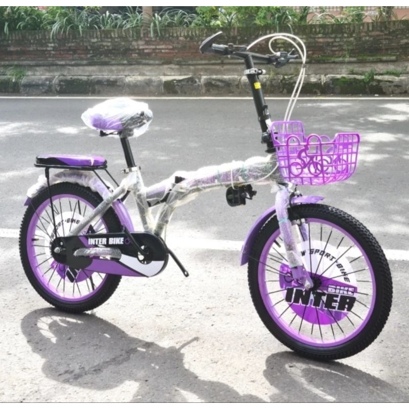 SEPEDA LIPAT ANAK INTER BIKE 18 INCH UNGU