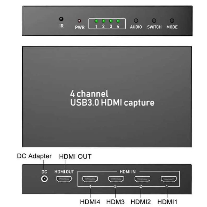 EZCAP 264 USB 3.0 4 IN 1 HDMI CAPTURE Multi Live Streaming 4 Port