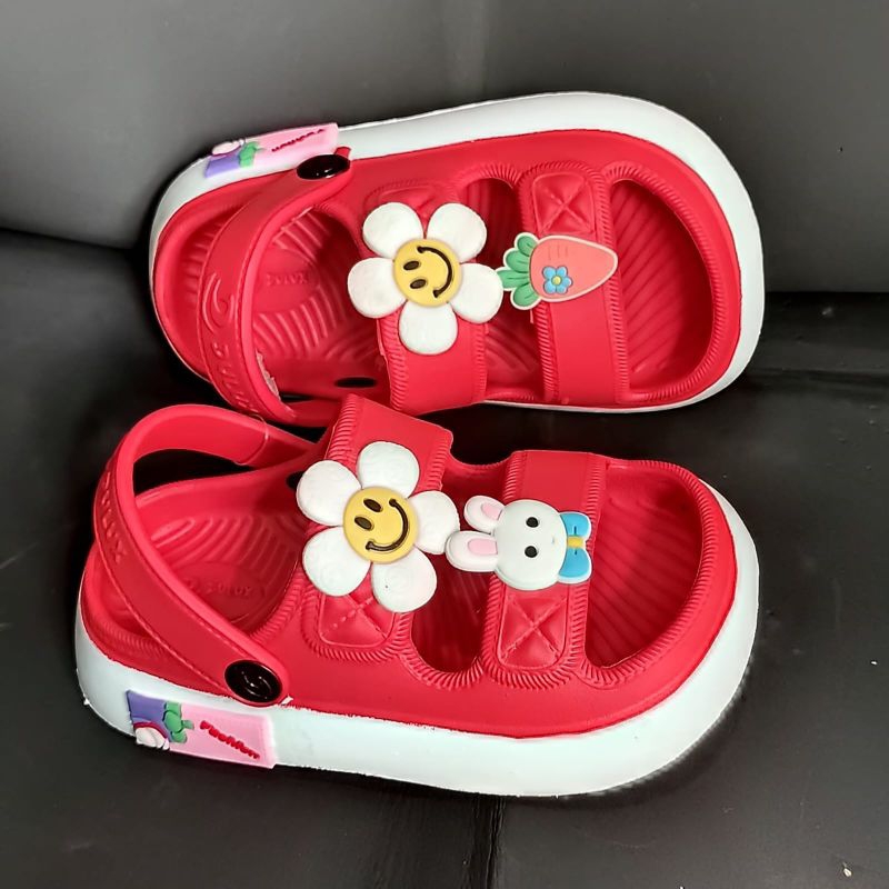 Sandal Anak Perempuan Tali Belakang Sandal Bayi dan Anak Terbaru Sendal Anak Motif Bunga Viral Sandal Anak Murah