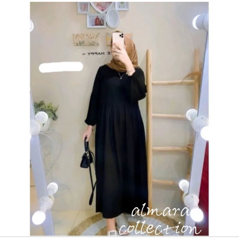 GAMIS MIDI/ MIDI DRESS HITAM