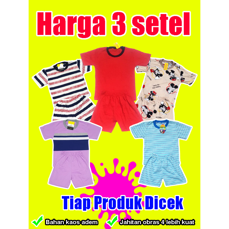 HARGA 3 SETELAN Anak (1-5 th) Baju Celana Setelan Anak Laki Dan Anak Cewek