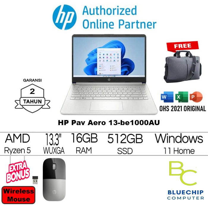 Laptop HP Pav Aero 13-be1000AU-Ryzen5-5625U 16GB 512GB 13"W11H -SILVER