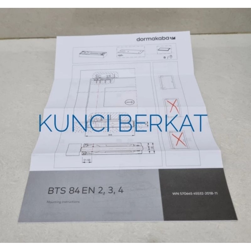 Floor Hinge Dorma BTS 84 Fitting Komplite/PT10/PT20/US10/Clynder/FH Dorma BTS 84 Komplit