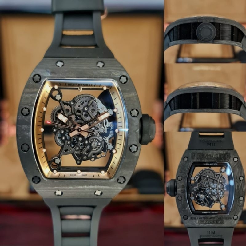 Jam tangan Swiss Bubba Watson RM055 NTPT Carbon Automatic ETA fullset