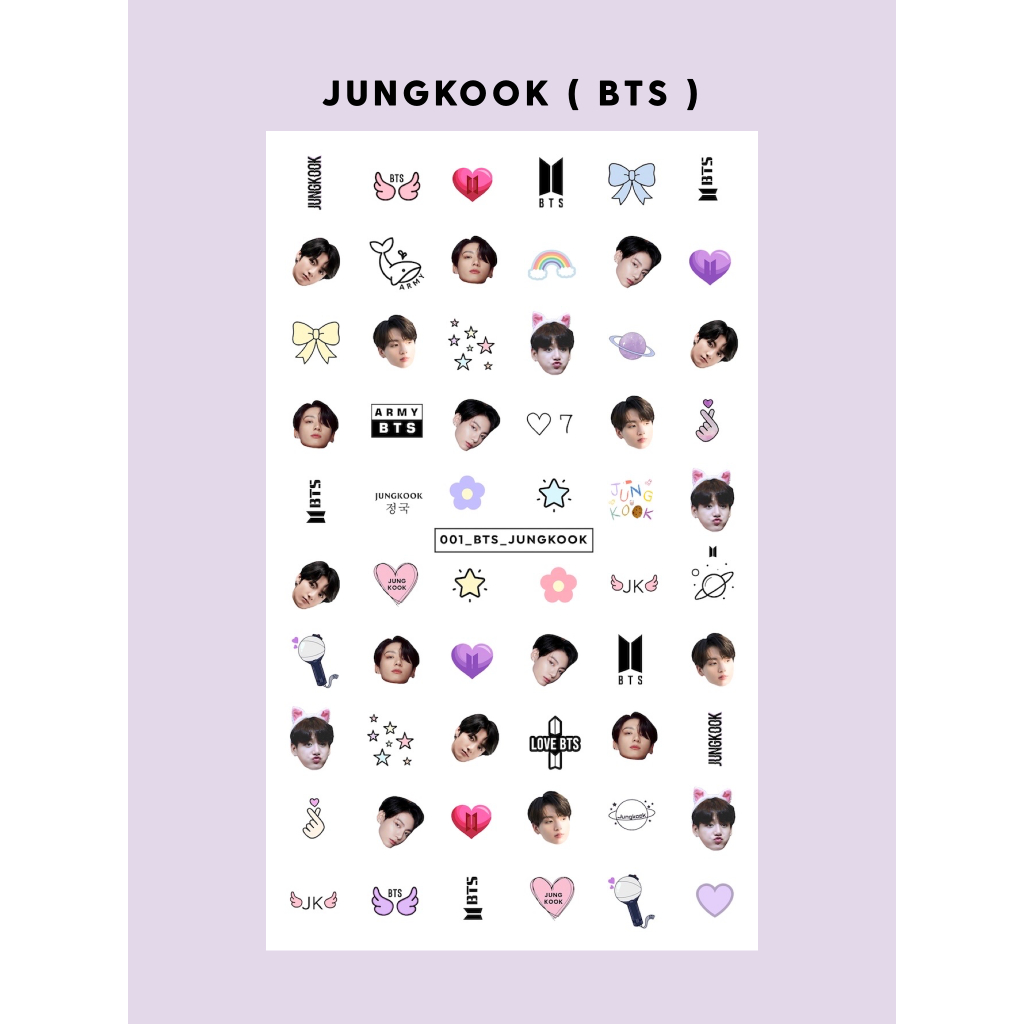 Stiker Kuku BTS / Nail Art Sticker BTS / Nail Art / KPOP BT21 / Bangtan / Photocard BTS /  Water Sti
