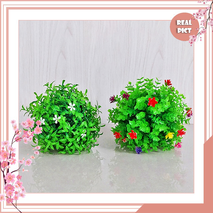 UNICO Bunga Bola Rumput Artificial Tanaman Hias Meja Aesthetic Bunga Palsu Dekorasi Rak TV PBP140