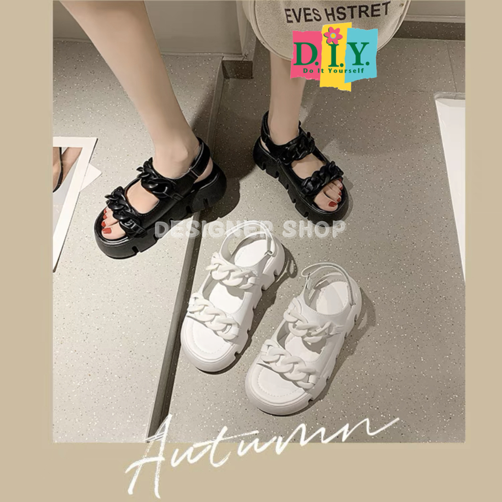 Sepatu Sandal Wanita Korea Premium Sendal Wanita Karet Jelly Wedges Platform Tebal Empuk Tali Belakang