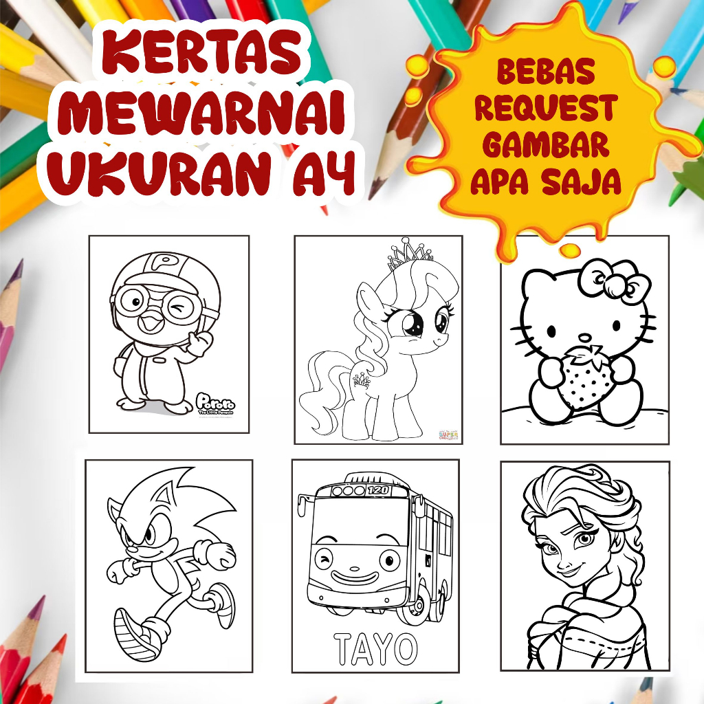 

Kertas Mewarnai BEBAS REQUEST GAMBAR APA SAJA Ukuran A4