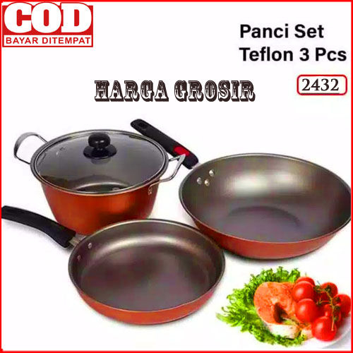 QME Panci Teflon Set 3in1 anti  lengket