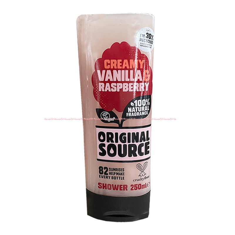 Original Source Creamy Vanilla &amp; Raspberry Shower Sabun Cair 250ml OriginalSource Warna Putih Krimi Wangi Vanila