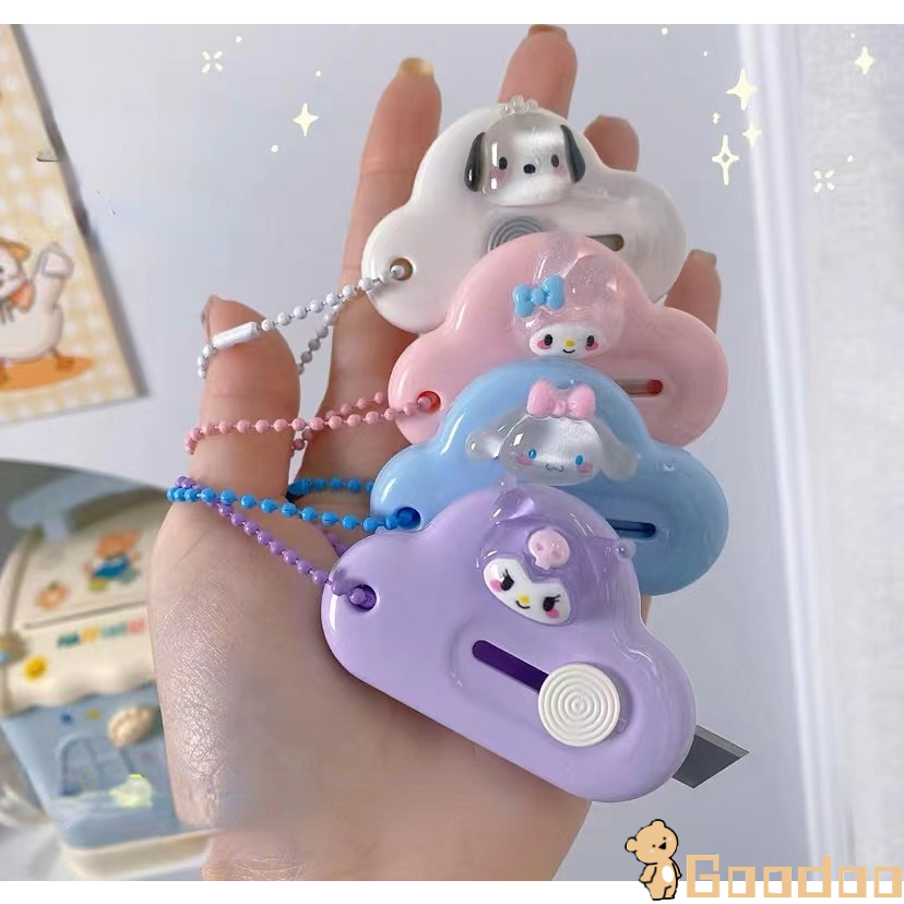 Mini Cutter Karakter Lucu Sanrio Kuromi Melody Portable  Paper Cutter Pisau Cutter Alat Tulis-Doo