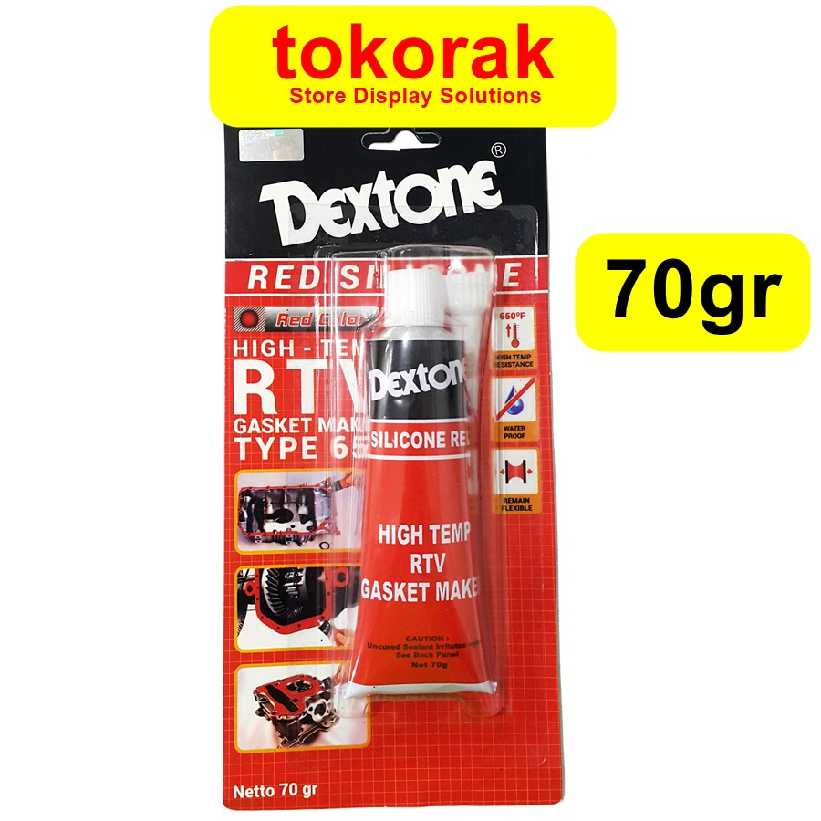 DEXTONE LEM RED SILICONE 70 GRAM RTV GASKET HIGH TEMP SILIKON 70GRAM