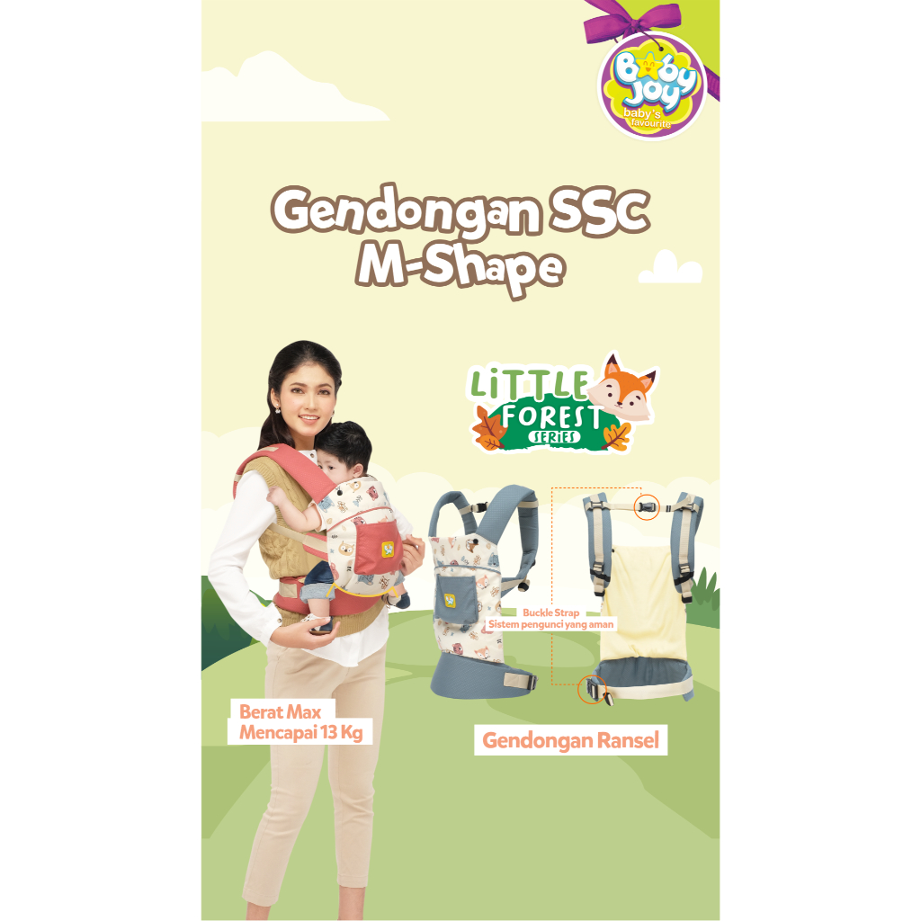 Gendongan SSC M Shape Little Forest Series Baby Joy - BJG3054