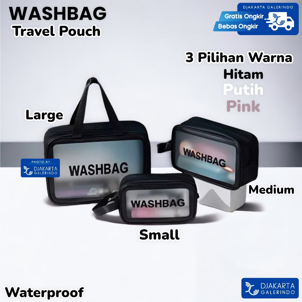 Washbag Pouch Tas kosmetik Tas travel Pouch Bag origanizer Transparan Make up Dompet sabun Toiletry Waterproof Anti air